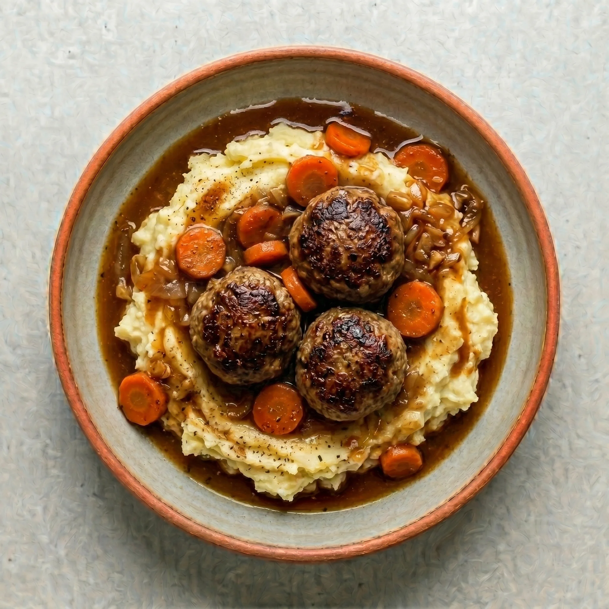 Liege Meatballs with Mashed potatoes and Carrots