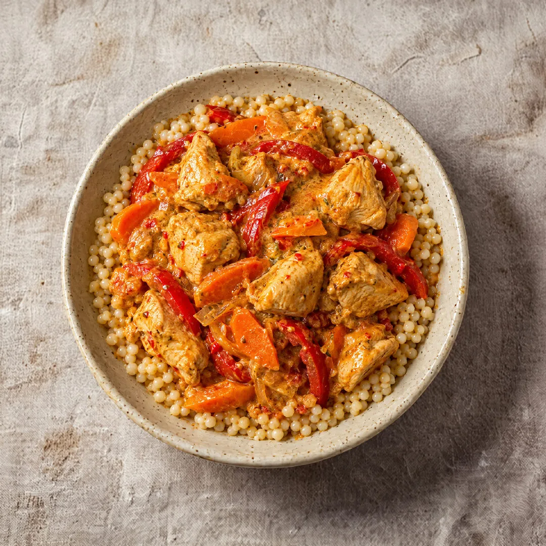 Curry rouge thai au poulet couscous perle