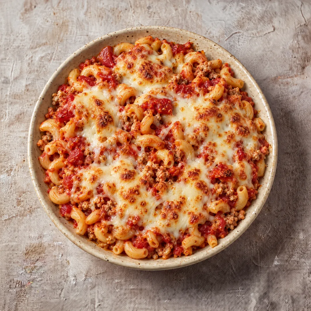 Macaroni gratinés tomate mozzarella et dinde