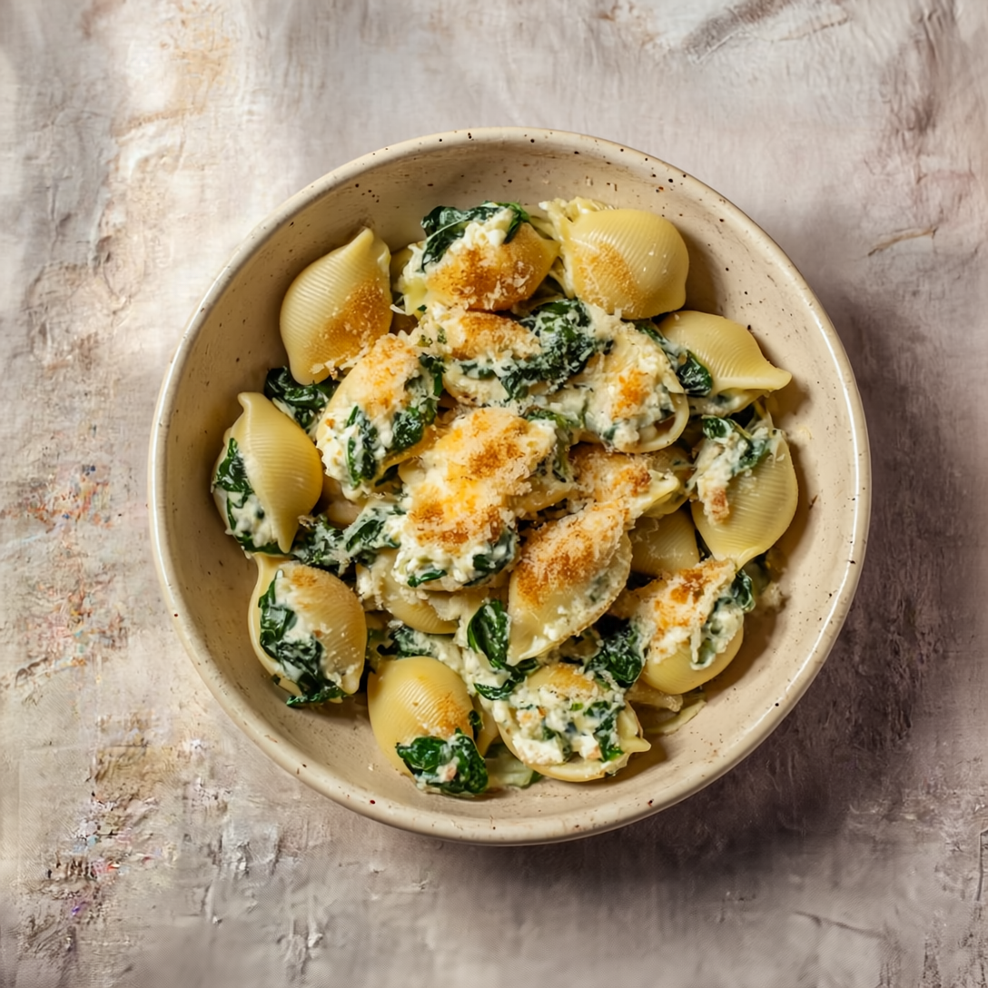 Conchiglioni ricotta et épinards